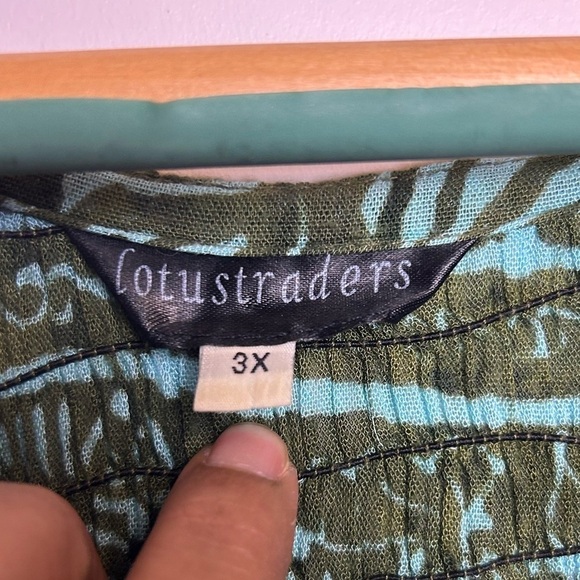 VTG Lotus Traders Plus Size 3X Midi Dress  Batik Tie Tye Boho Asymmetrical Hem - Picture 10 of 16